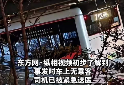 上海一公交车突然坠河，司机疑似发病导致