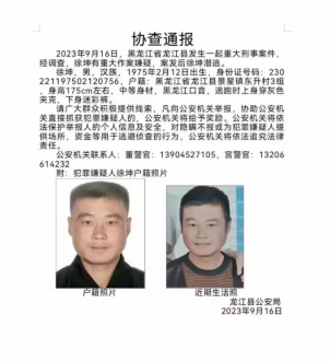 全国通缉令，黑龙江重大刑事案件